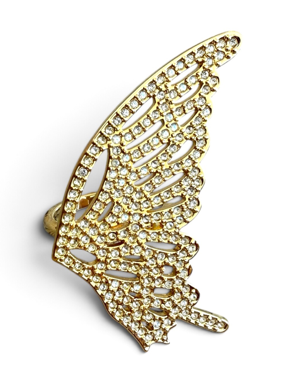 Swarovski Gold Crystal Butterfly Wing Ring